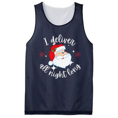 Funny Naughty Sexy Santa I Deliver All Night Long Adult Mesh Reversible Basketball Jersey Tank