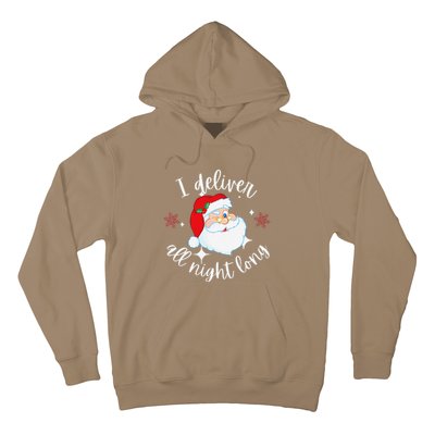 Funny Naughty Sexy Santa I Deliver All Night Long Adult Hoodie