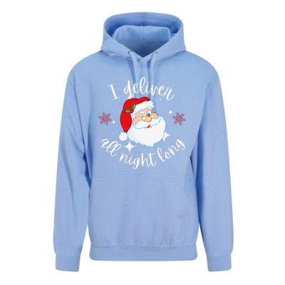 Funny Naughty Sexy Santa I Deliver All Night Long Adult Unisex Surf Hoodie