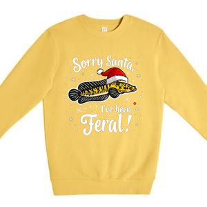 Funny Northern Snakehead Sorry Santa IVe Been Feral Xmas Great Gift Premium Crewneck Sweatshirt