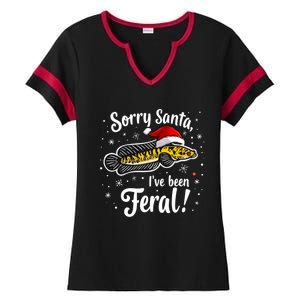 Funny Northern Snakehead Sorry Santa IVe Been Feral Xmas Great Gift Ladies Halftime Notch Neck Tee