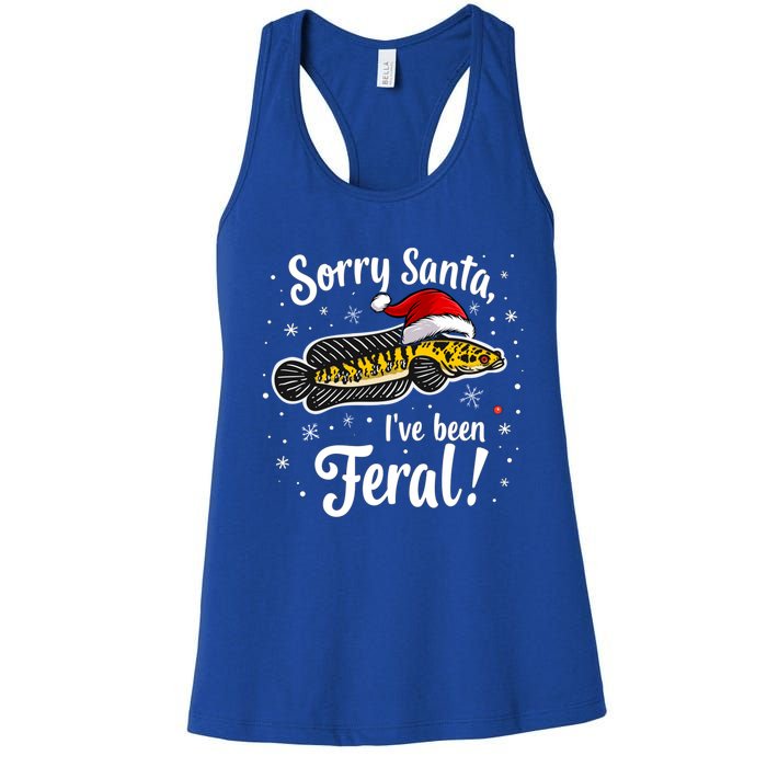 Funny Northern Snakehead Sorry Santa IVe Been Feral Xmas Great Gift Women's Racerback Tank