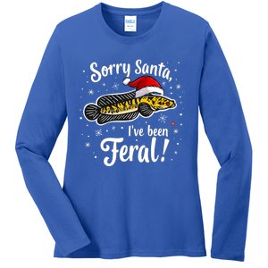 Funny Northern Snakehead Sorry Santa IVe Been Feral Xmas Great Gift Ladies Long Sleeve Shirt