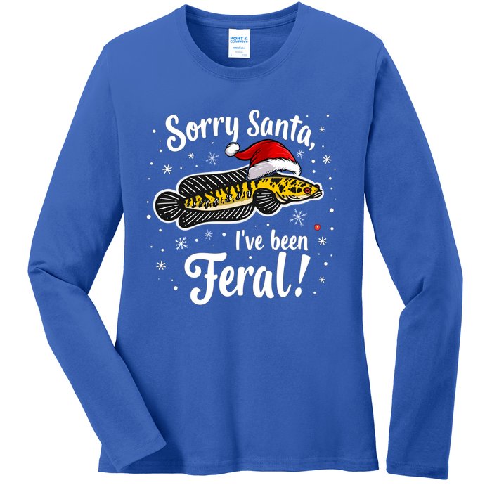 Funny Northern Snakehead Sorry Santa IVe Been Feral Xmas Great Gift Ladies Long Sleeve Shirt