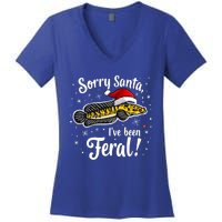 Funny Northern Snakehead Sorry Santa IVe Been Feral Xmas Great Gift Women's V-Neck T-Shirt