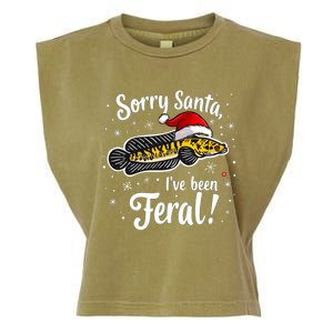 Funny Northern Snakehead Sorry Santa IVe Been Feral Xmas Great Gift Garment-Dyed Women's Muscle Tee