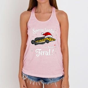 Funny Northern Snakehead Sorry Santa IVe Been Feral Xmas Great Gift Women's Knotted Racerback Tank