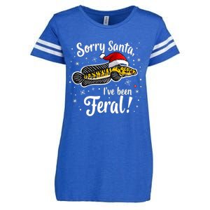 Funny Northern Snakehead Sorry Santa IVe Been Feral Xmas Great Gift Enza Ladies Jersey Football T-Shirt