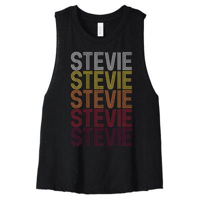 First Name Stevie Vintage Stevie Women's Racerback Cropped Tank