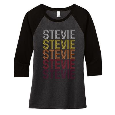 First Name Stevie Vintage Stevie Women's Tri-Blend 3/4-Sleeve Raglan Shirt