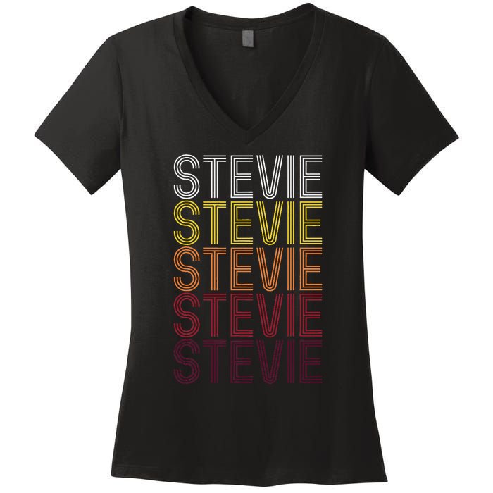 First Name Stevie Vintage Stevie Women's V-Neck T-Shirt