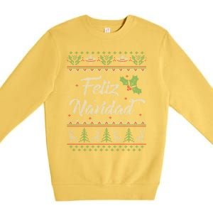 Feliz Navidad Spanish Merry Christmas Premium Crewneck Sweatshirt