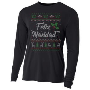 Feliz Navidad Spanish Merry Christmas Cooling Performance Long Sleeve Crew