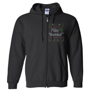 Feliz Navidad Spanish Merry Christmas Full Zip Hoodie