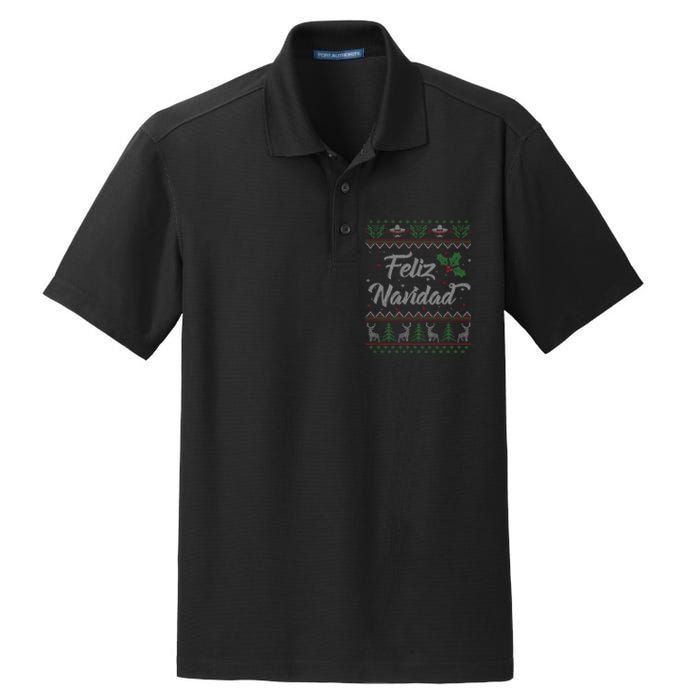 Feliz Navidad Spanish Merry Christmas Dry Zone Grid Polo