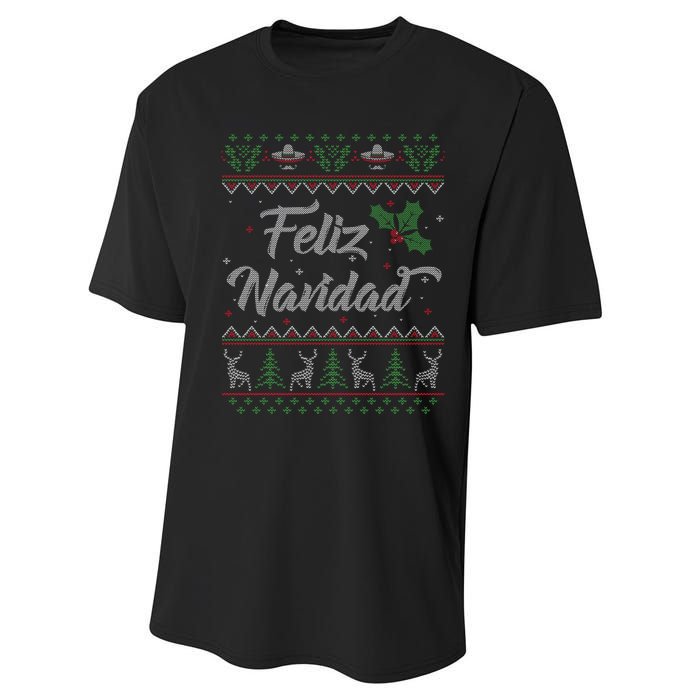 Feliz Navidad Spanish Merry Christmas Performance Sprint T-Shirt