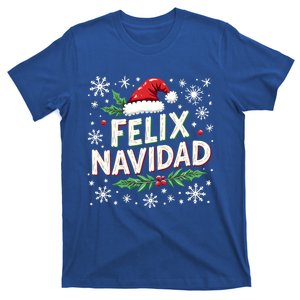 Felix Navidad Santa Hat Snowflakes Holly Fun Meaningful Gift T-Shirt