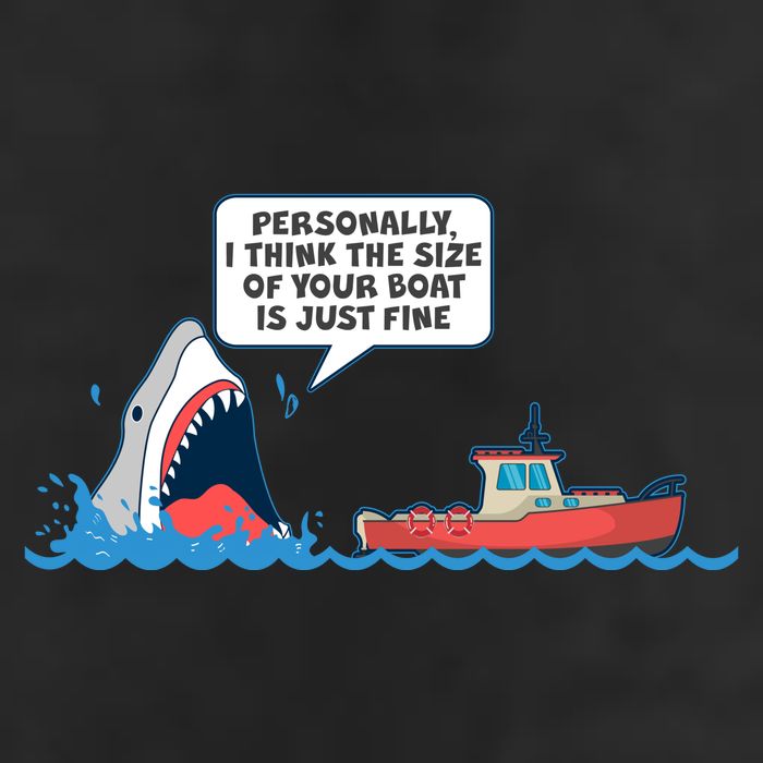 Funny Nice Shark And Fishing Boat Comic 7 Panel Mesh Trucker Snapback Hat