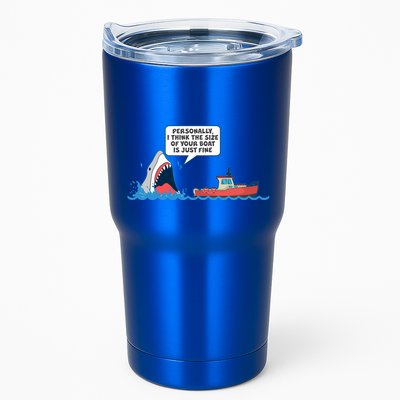 Funny Nice Shark And Fishing Boat Comic Tumbler