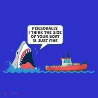 Funny Nice Shark And Fishing Boat Comic Kids T-Shirt