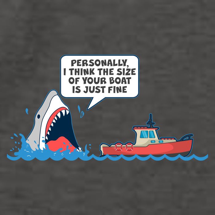 Funny Nice Shark And Fishing Boat Comic Vector Backpack