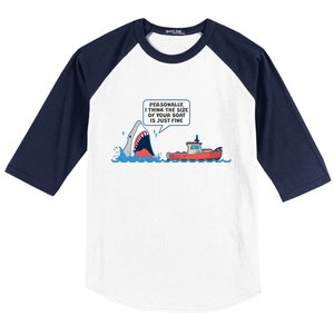 Funny Nice Shark And Fishing Boat Comic Baseball Sleeve Shirt