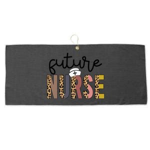 Future Nurse Student Leopard Print Funny Future Nurse Gift Large Microfiber Waffle Golf Towel