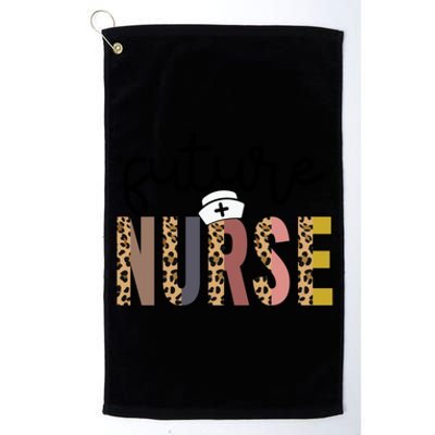 Future Nurse Student Leopard Print Funny Future Nurse Gift Platinum Collection Golf Towel