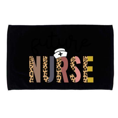 Future Nurse Student Leopard Print Funny Future Nurse Gift Microfiber Hand Towel