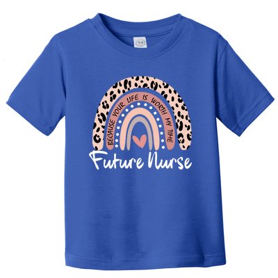 Future Nurse Student Rainbow Leopard Print Nursing School Gift Toddler T-Shirt