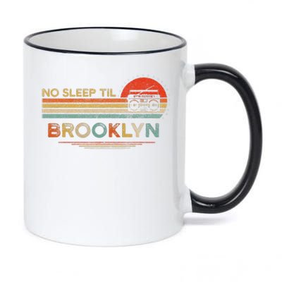 Funny No Sleep Til Brooklyn Old School Portable Stereo Retro 11oz Black Color Changing Mug