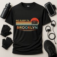 Funny No Sleep Til Brooklyn Old School Portable Stereo Retro Cooling Performance Crew T-Shirt