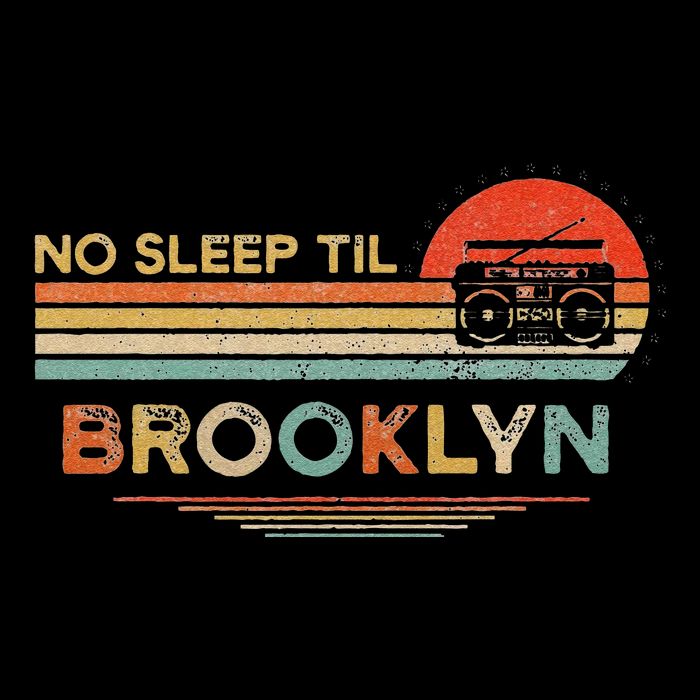 Funny No Sleep Til Brooklyn Old School Portable Stereo Retro Cooling Performance Crew T-Shirt