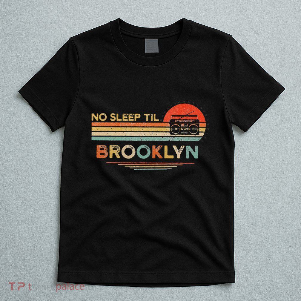 Funny No Sleep Til Brooklyn Old School Portable Stereo Retro T-Shirt