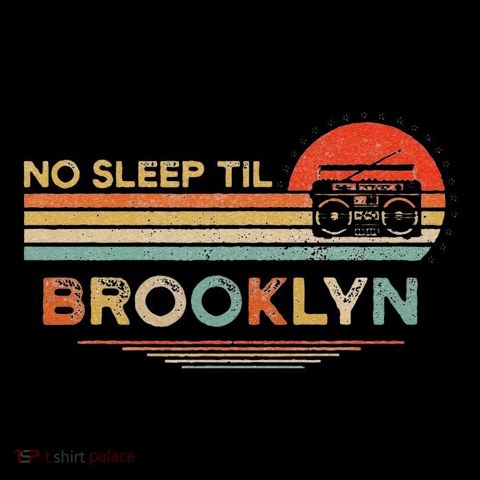 Funny No Sleep Til Brooklyn Old School Portable Stereo Retro T-Shirt