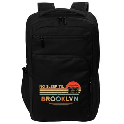 Funny No Sleep Til Brooklyn Old School Portable Stereo Retro Impact Tech Backpack