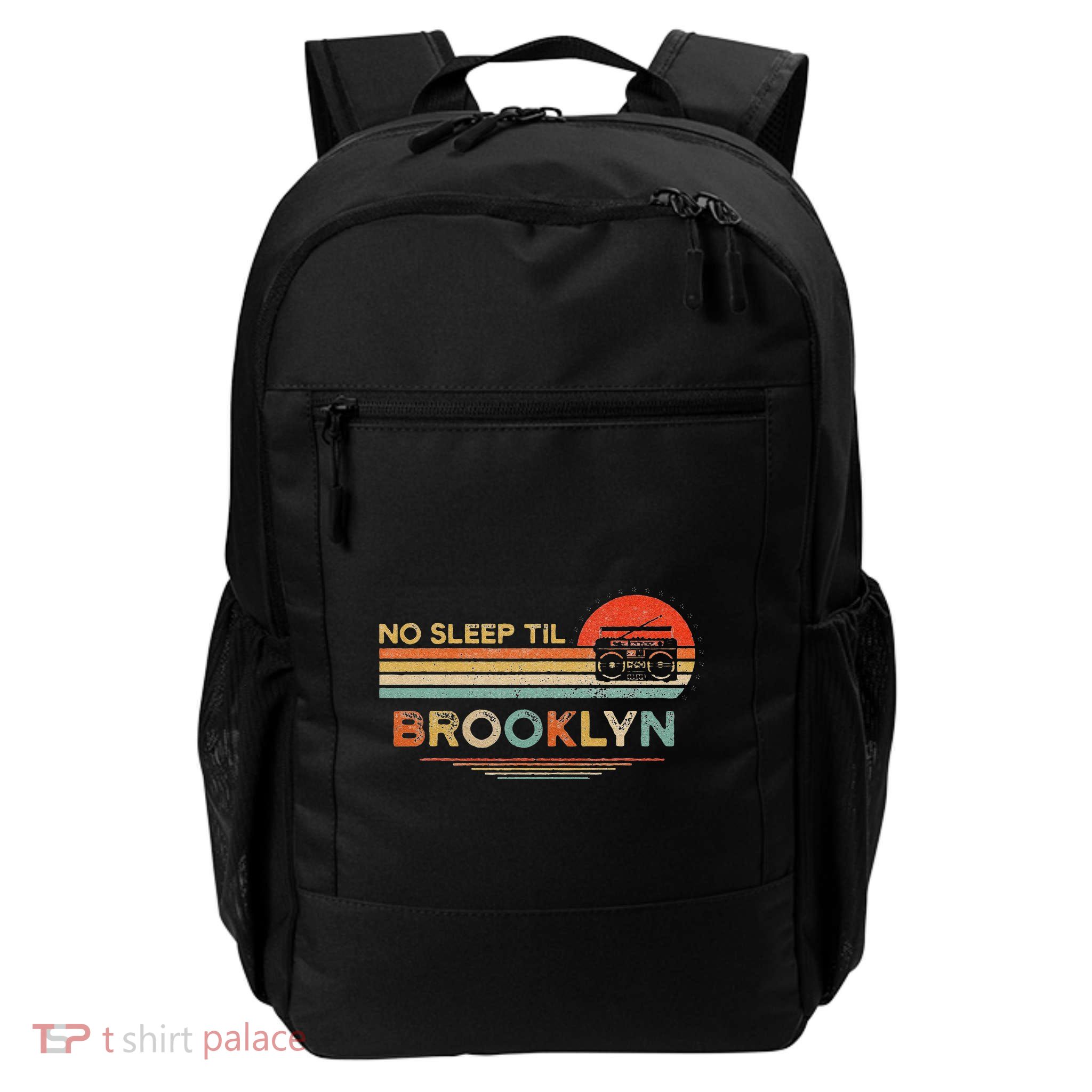 Funny No Sleep Til Brooklyn Old School Portable Stereo Retro Backpack