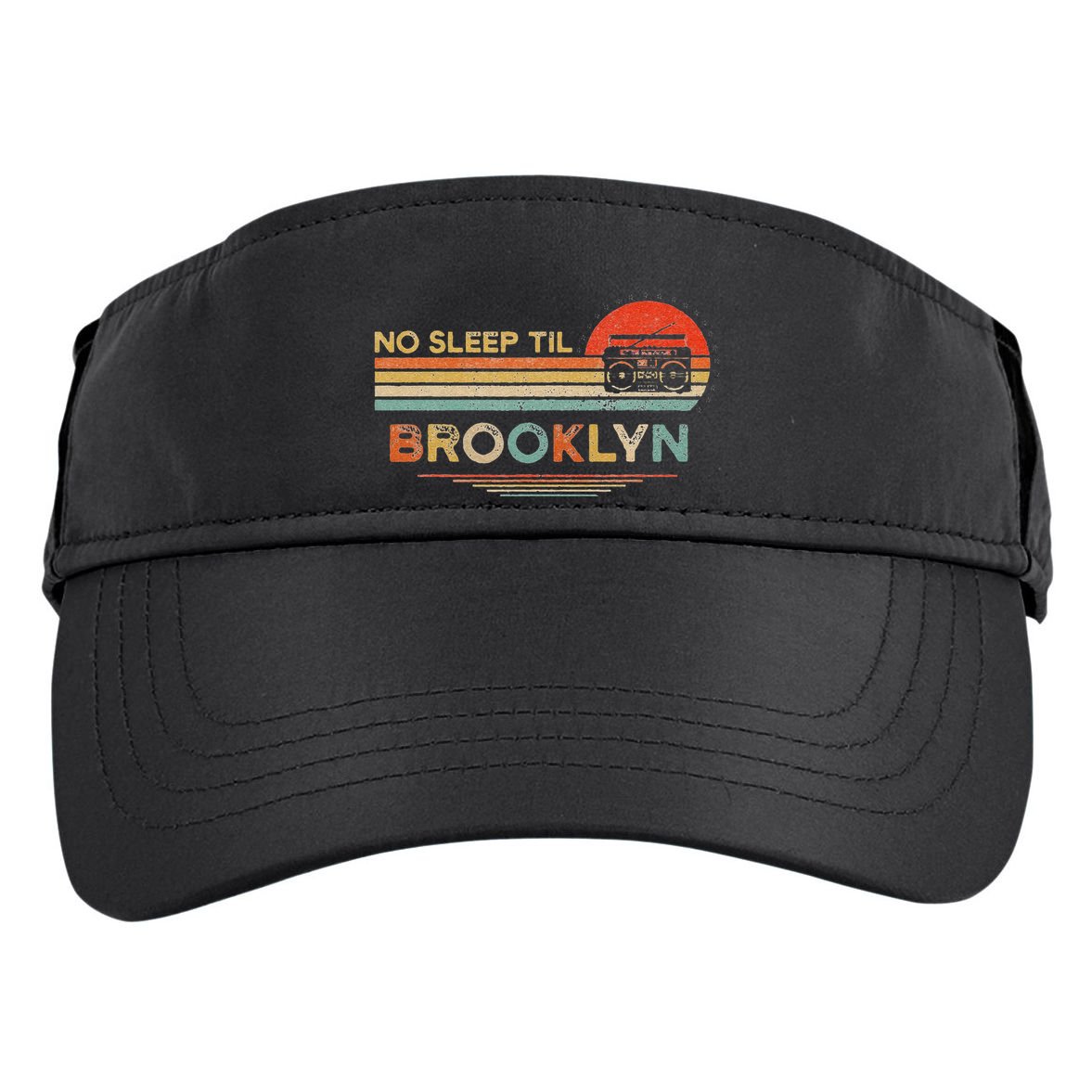 Funny No Sleep Til Brooklyn Old School Portable Stereo Retro Adult Drive Performance Visor