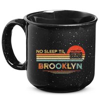 Funny No Sleep Til Brooklyn Old School Portable Stereo Retro 15oz Campfire Ceramic Mug