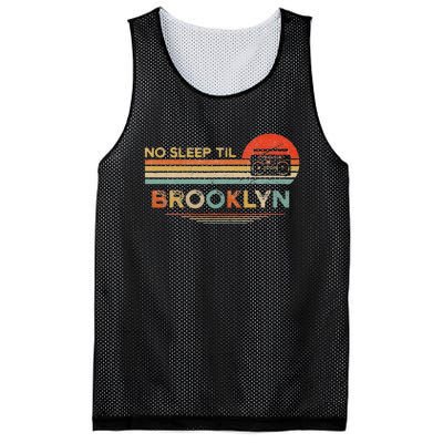 Funny No Sleep Til Brooklyn Old School Portable Stereo Retro Mesh Reversible Basketball Jersey Tank