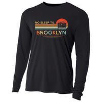 Funny No Sleep Til Brooklyn Old School Portable Stereo Retro Cooling Performance Long Sleeve Crew