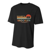 Funny No Sleep Til Brooklyn Old School Portable Stereo Retro Youth Performance Sprint T-Shirt