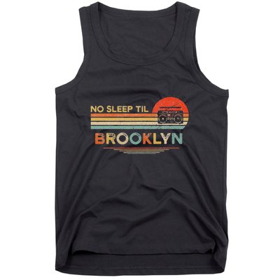 Funny No Sleep Til Brooklyn Old School Portable Stereo Retro Tank Top
