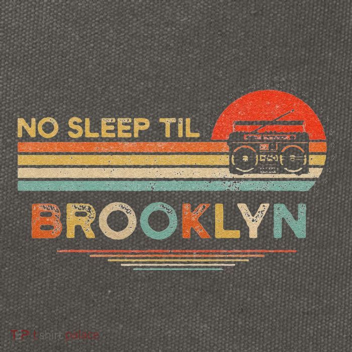 Funny No Sleep Til Brooklyn Old School Portable Stereo Retro Cotton Canvas Backpack