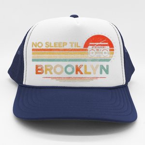 Funny No Sleep Til Brooklyn Old School Portable Stereo Retro Trucker Hat