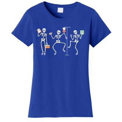 Funny Nurse Skeleton Halloween Healthcare Crew Skeleton Gift Women's T-Shirt