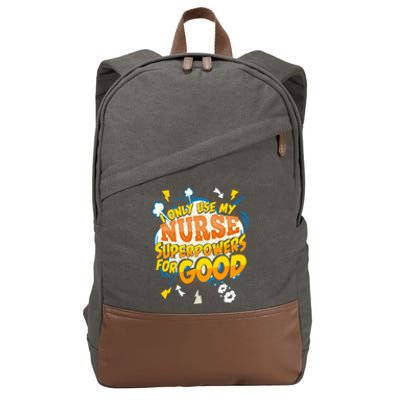 Funny Nurse Superpowers Gag Cool Gift Cotton Canvas Backpack