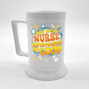 Funny Nurse Superpowers Gag Cool Gift Beer Stein