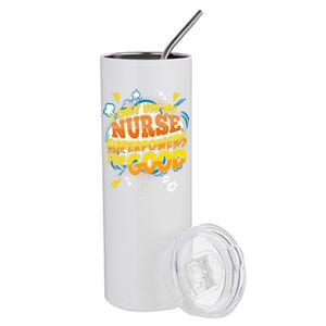 Funny Nurse Superpowers Gag Cool Gift Stainless Steel Tumbler