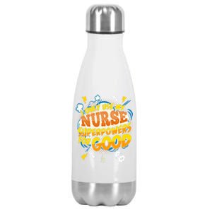 Funny Nurse Superpowers Gag Cool Gift Stainless Steel Insulated Water Bottle